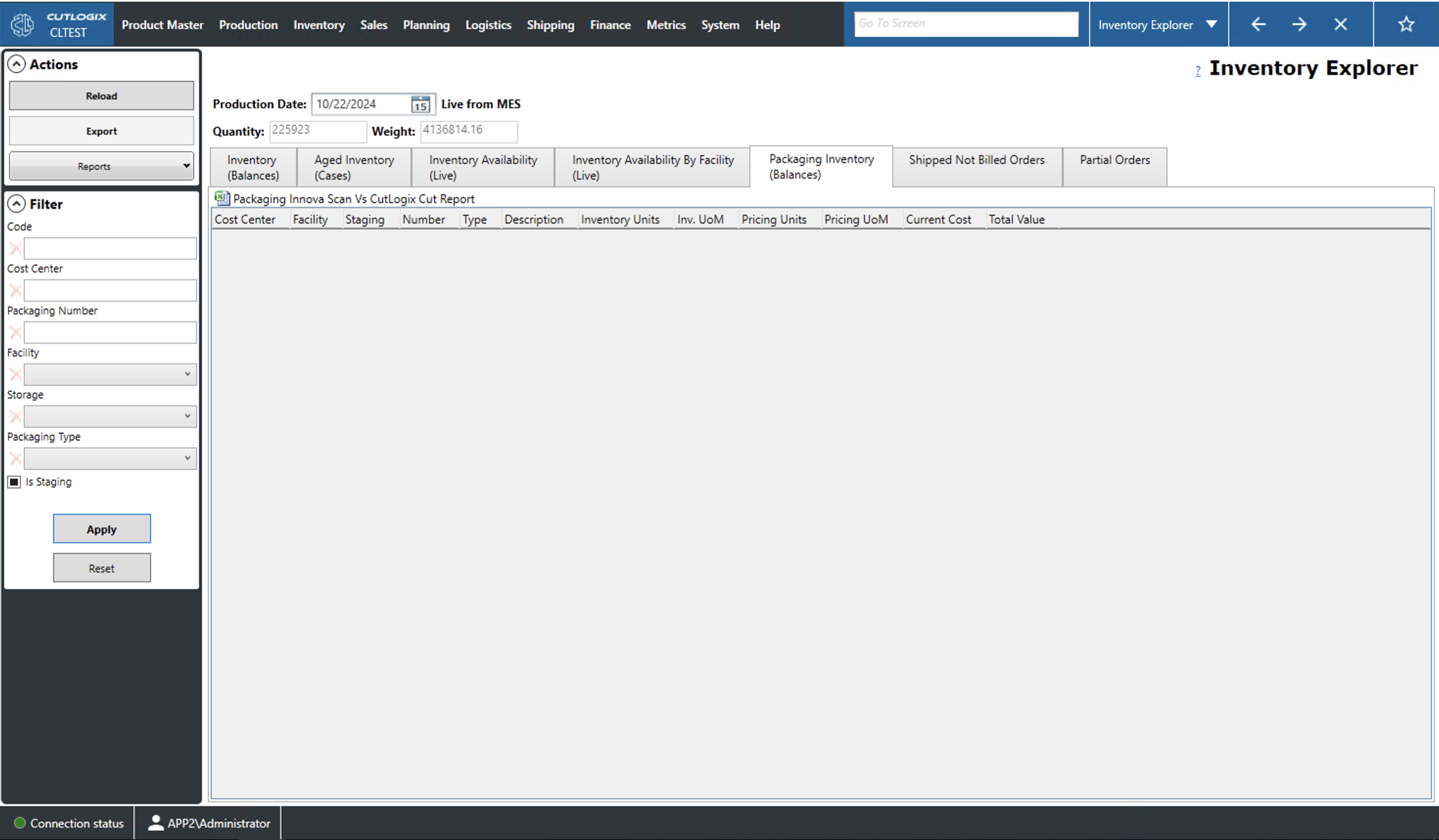 A Screenshot of the Packaging Tab