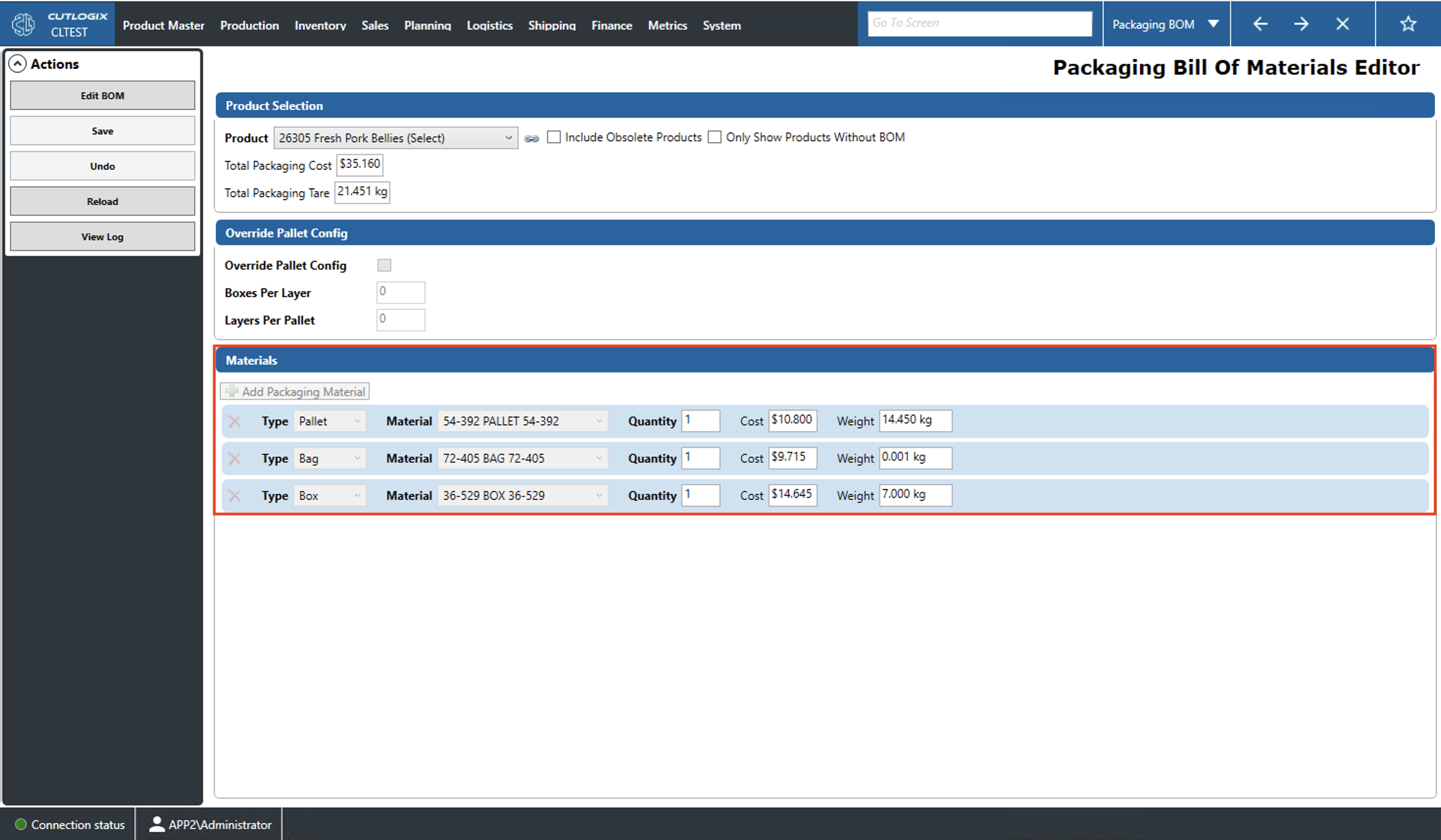 A Screenshot of the Packaging Tab