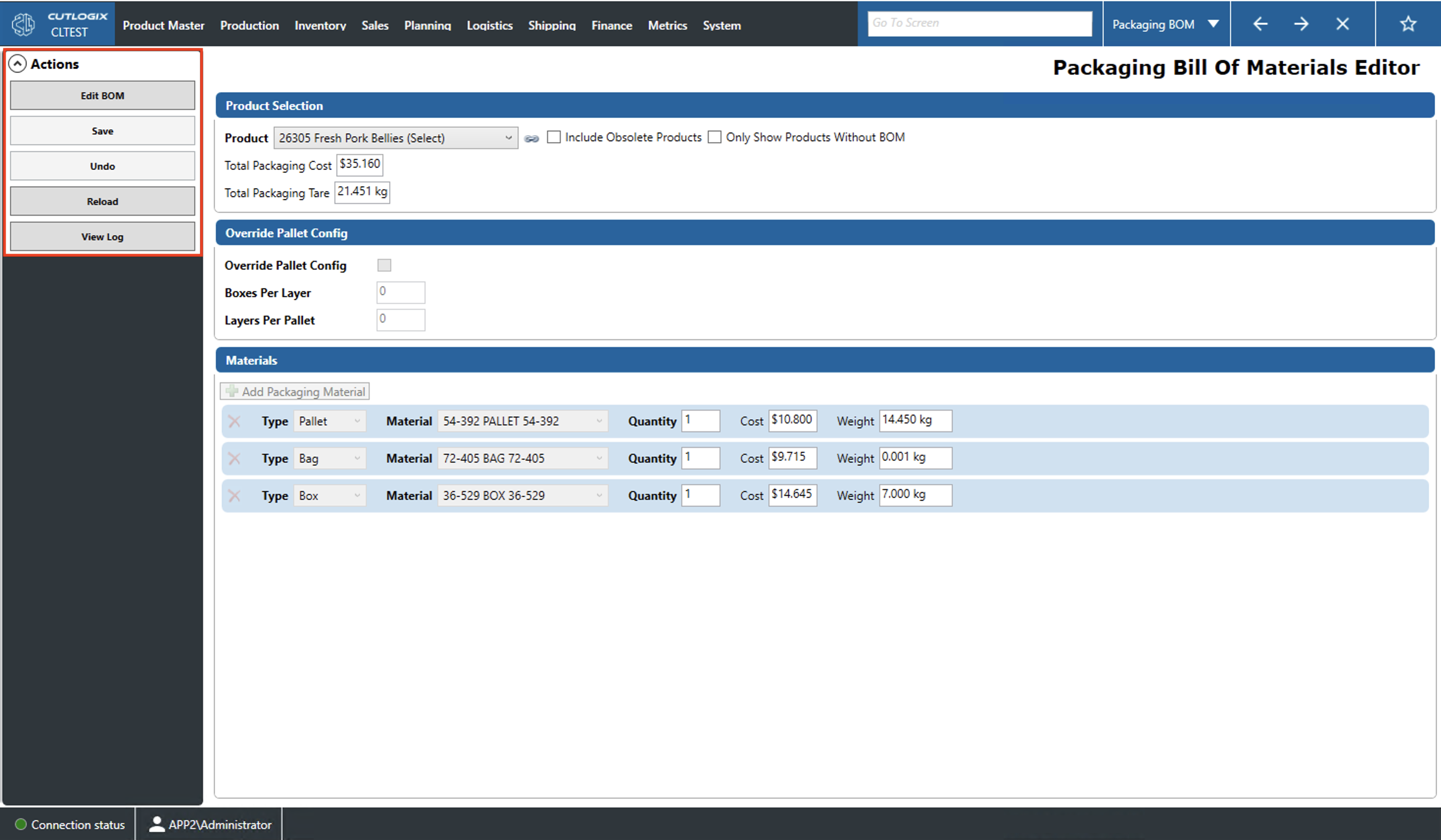 A Screenshot of the Packaging Tab