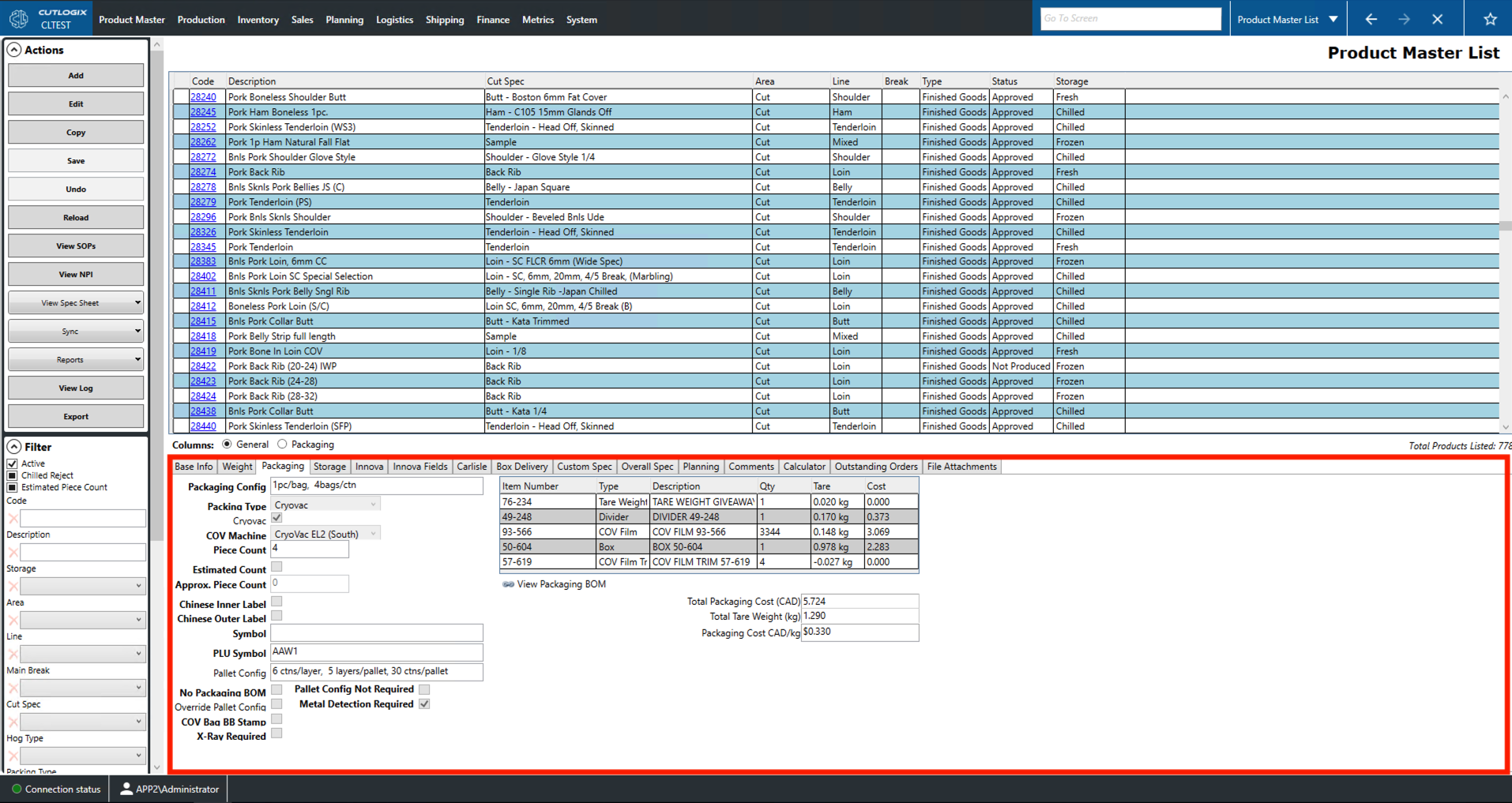 A Screenshot of the Packaging Tab