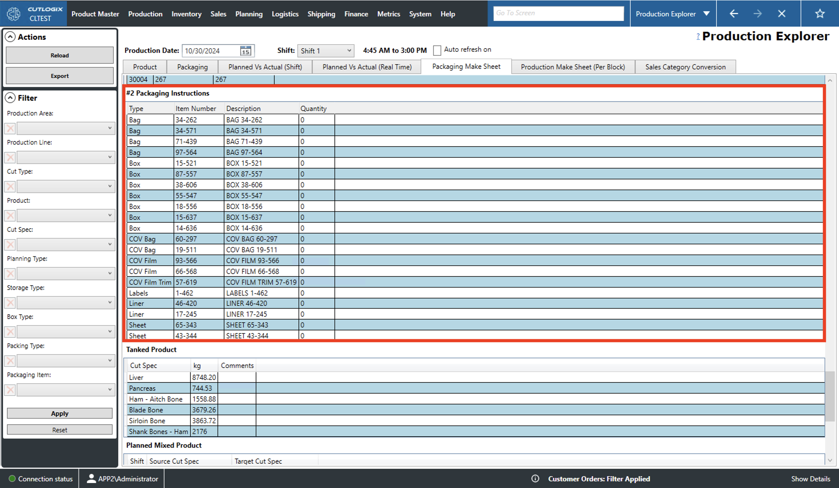 A Screenshot of the Packaging Tab