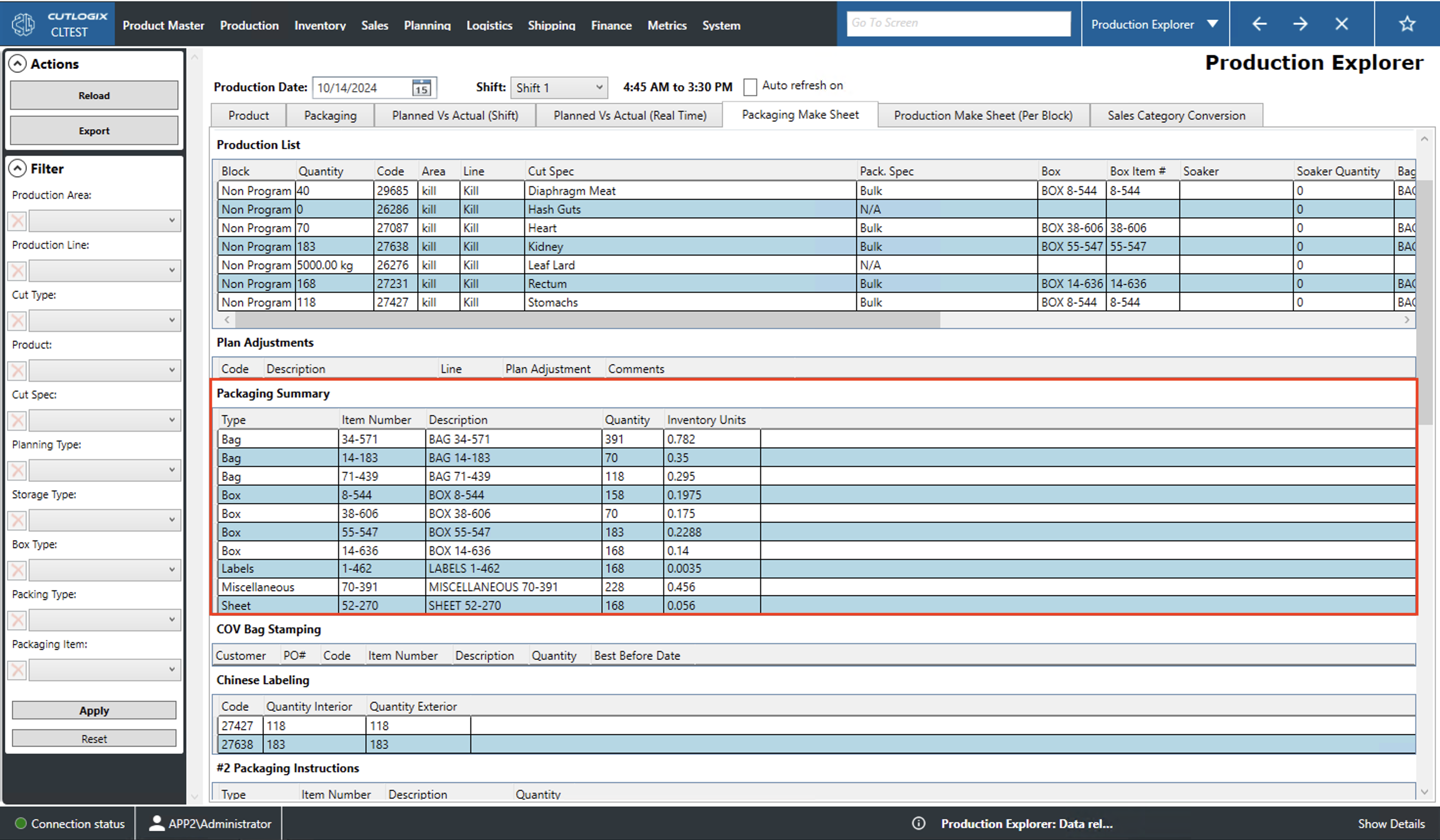 A Screenshot of the Packaging Tab